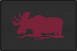 Feeding Moose Silhouette Door Mats