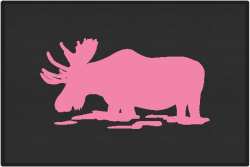 Feeding Moose Silhouette Door Mats