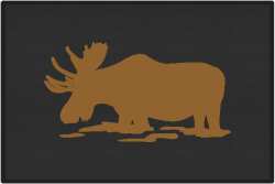 Feeding Moose Silhouette Door Mats