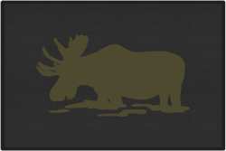 Feeding Moose Silhouette Door Mats