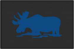 Feeding Moose Silhouette Door Mats