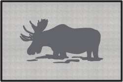 Feeding Moose Silhouette Door Mats