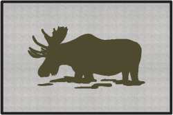 Feeding Moose Silhouette Door Mats