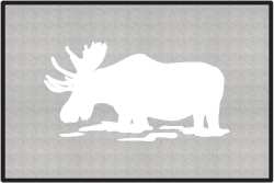 Feeding Moose Silhouette Door Mats