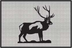 Bull Elk Silhouette Door Mats