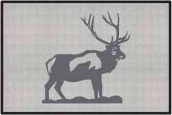 Bull Elk Silhouette Door Mats