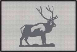 Bull Elk Silhouette Door Mats