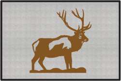 Bull Elk Silhouette Door Mats