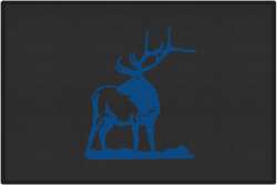 Looking Back Bull Elk Silhouette Door Mats