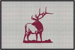 Looking Back Bull Elk Silhouette Door Mats