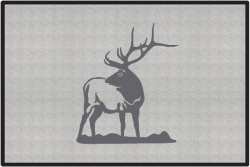 Looking Back Bull Elk Silhouette Door Mats