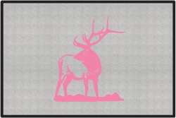 Looking Back Bull Elk Silhouette Door Mats