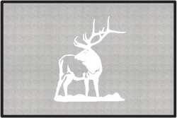 Looking Back Bull Elk Silhouette Door Mats