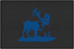 Bull Caribou Silhouette Door Mats