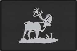 Bull Caribou Silhouette Door Mats