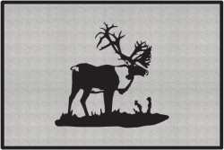 Bull Caribou Silhouette Door Mats