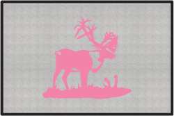 Bull Caribou Silhouette Door Mats