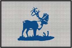 Bull Caribou Silhouette Door Mats