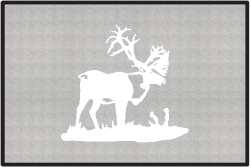 Bull Caribou Silhouette Door Mats