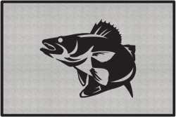 Walleye Striking Silhouette Door Mats