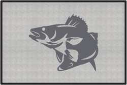 Walleye Striking Silhouette Door Mats