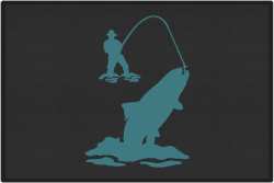 Spring Creek Rainbow Trout Silhouette Door Mats