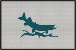 Predatory Pike Silhouette Door Mats