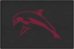 Mother and Calf Breaching Dolphin Silhouette Door Mats