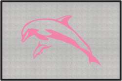 Mother and Calf Breaching Dolphin Silhouette Door Mats