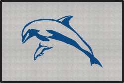 Mother and Calf Breaching Dolphin Silhouette Door Mats