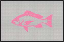 Red Snapper Silhouette Door Mats