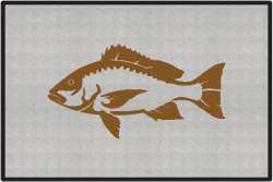 Red Snapper Silhouette Door Mats