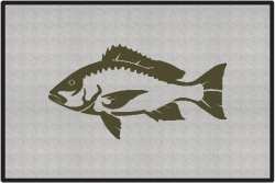 Red Snapper Silhouette Door Mats