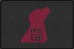 I Love My Lab Silhouette Door Mats