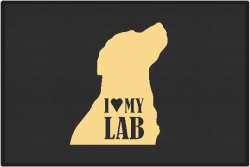 I Love My Lab Silhouette Door Mats