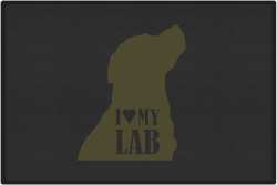 I Love My Lab Silhouette Door Mats