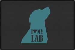 I Love My Lab Silhouette Door Mats