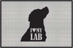 I Love My Lab Silhouette Door Mats