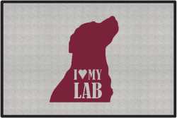 I Love My Lab Silhouette Door Mats