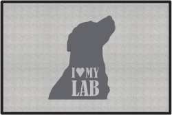 I Love My Lab Silhouette Door Mats