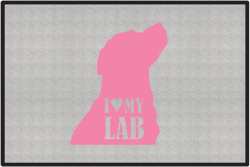 I Love My Lab Silhouette Door Mats