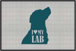 I Love My Lab Silhouette Door Mats