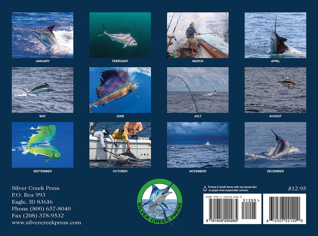 Saltwater Sportsmen Trophy Game Fish 2021 Wall Calendar saltwater fishing calendar 2021