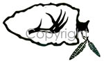 Arrowhead with feathers Decal