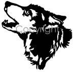 Wolf Head - howling Decal