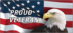 US Flag with Eagle Proud Veteran - Truck or SUV Rear Window Graphic
