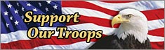 US Eagle Flag 2 Support Our Troops - Clearvue Rear Window Graphic
