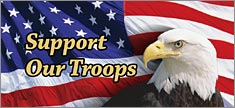 US Eagle Flag 2 Support Our Troops - Truck or SUV Rear Window Graphic