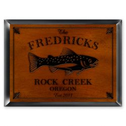 Trout Traditional Cabin Sign - Personalized