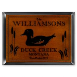 Wood Duck Traditional Cabin Sign - Personalized